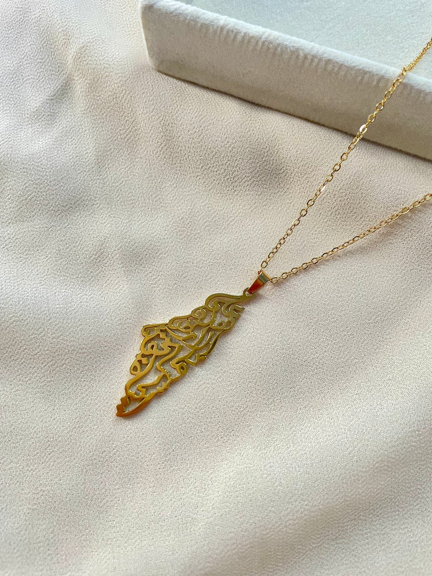 Palestine calligraphy necklace
