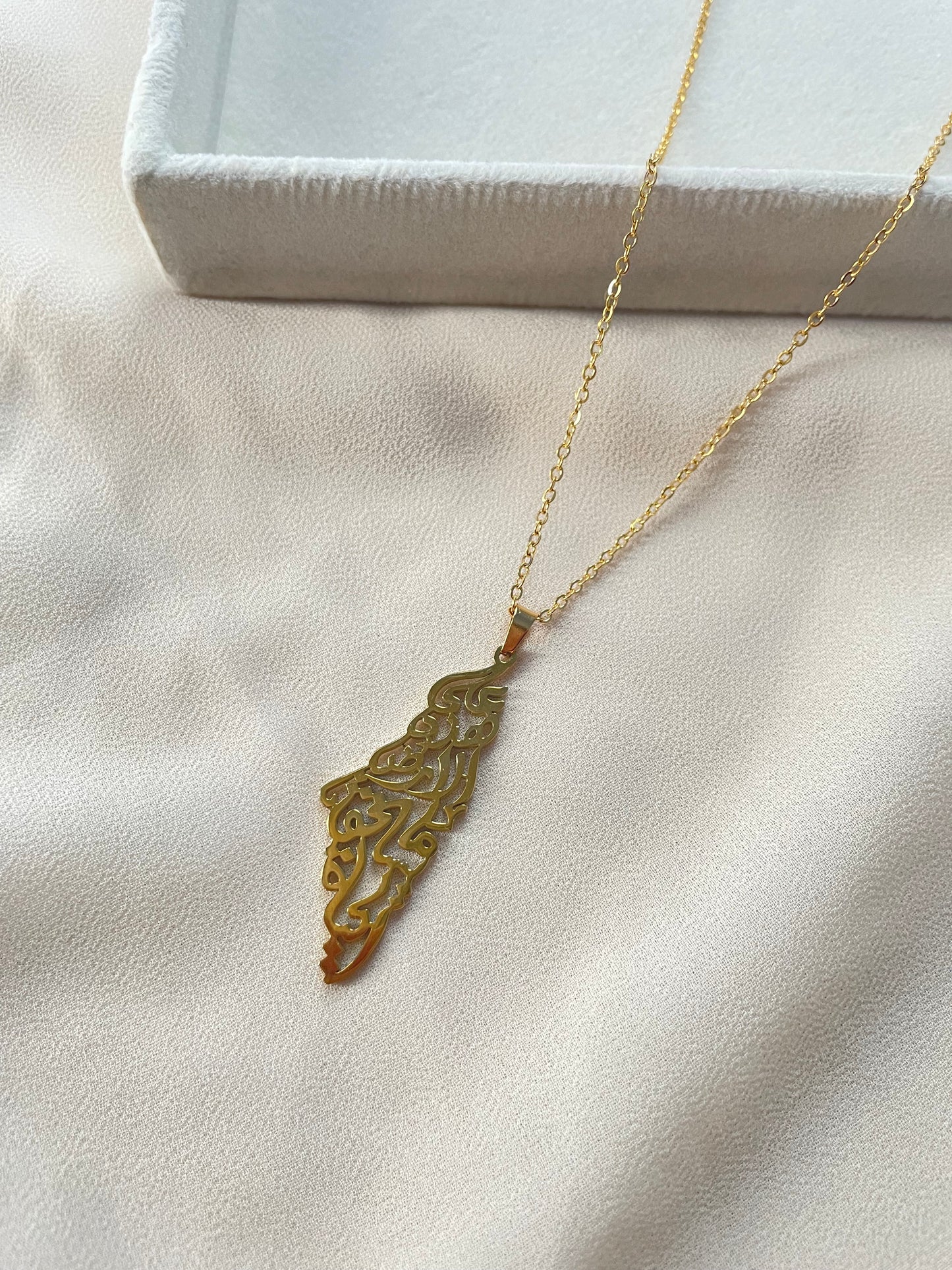 Palestine calligraphy necklace