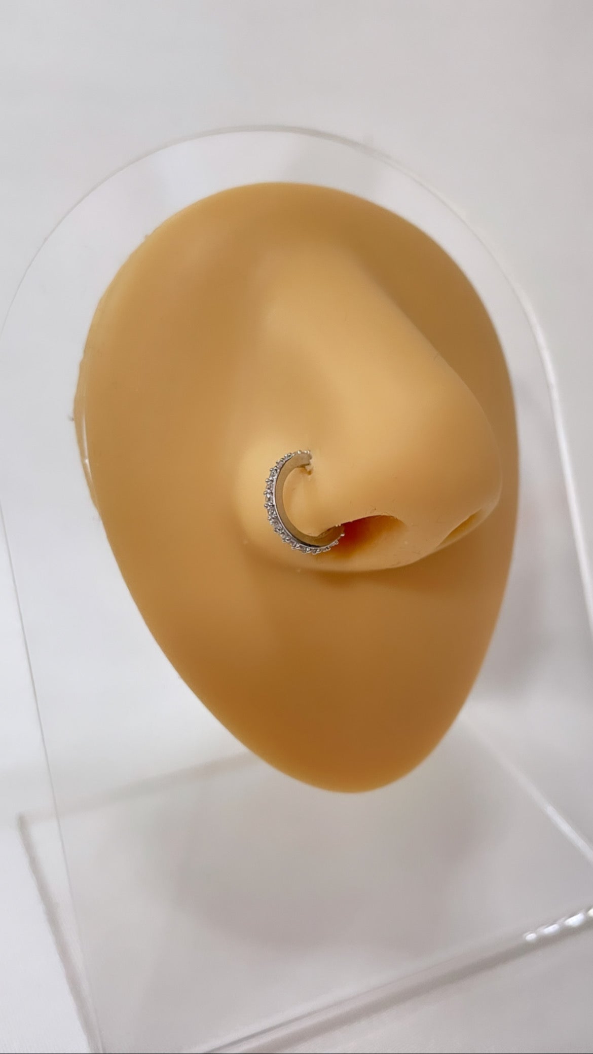 Hermosa diamonté nose ring ~ silver