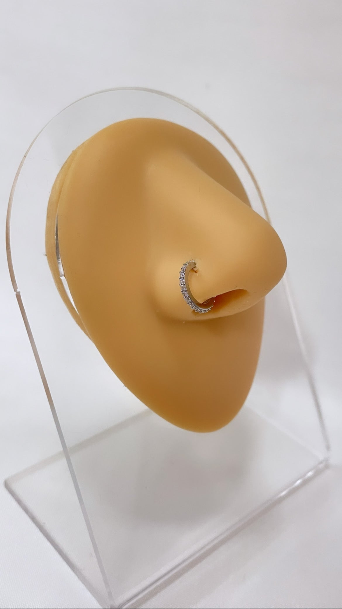 Hermosa diamonté nose ring ~ silver