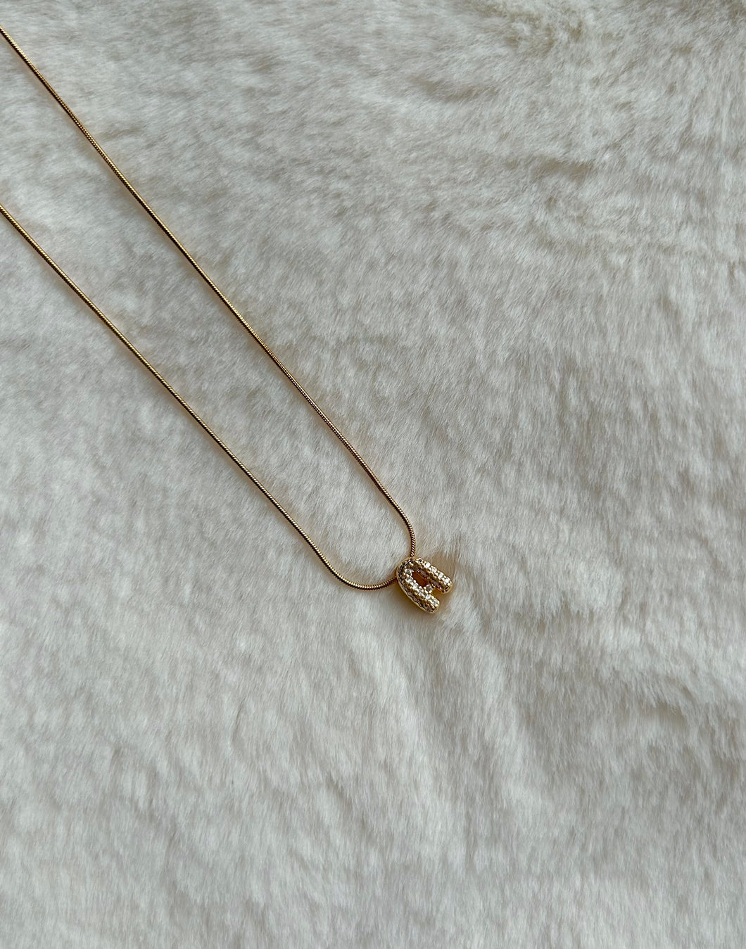 Bubble initial necklace