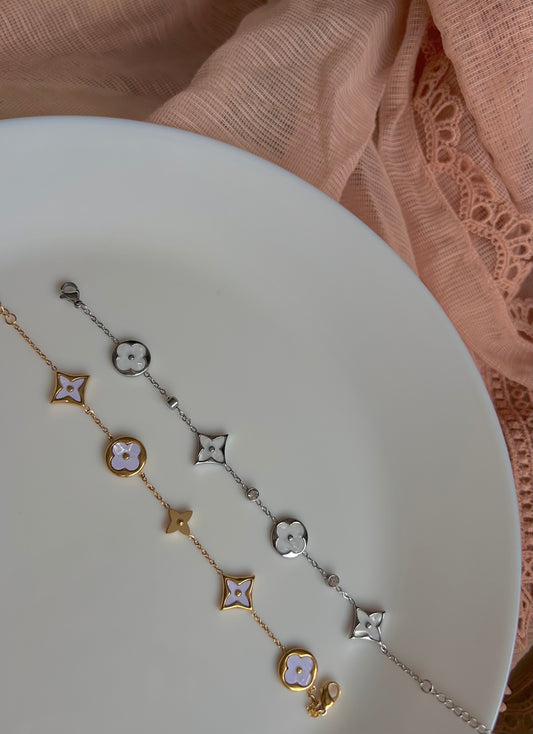 Jemima bracelet ~ White & silver