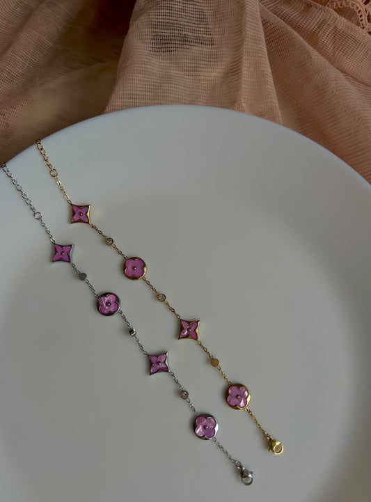 Jemima bracelet ~ Pink & gold