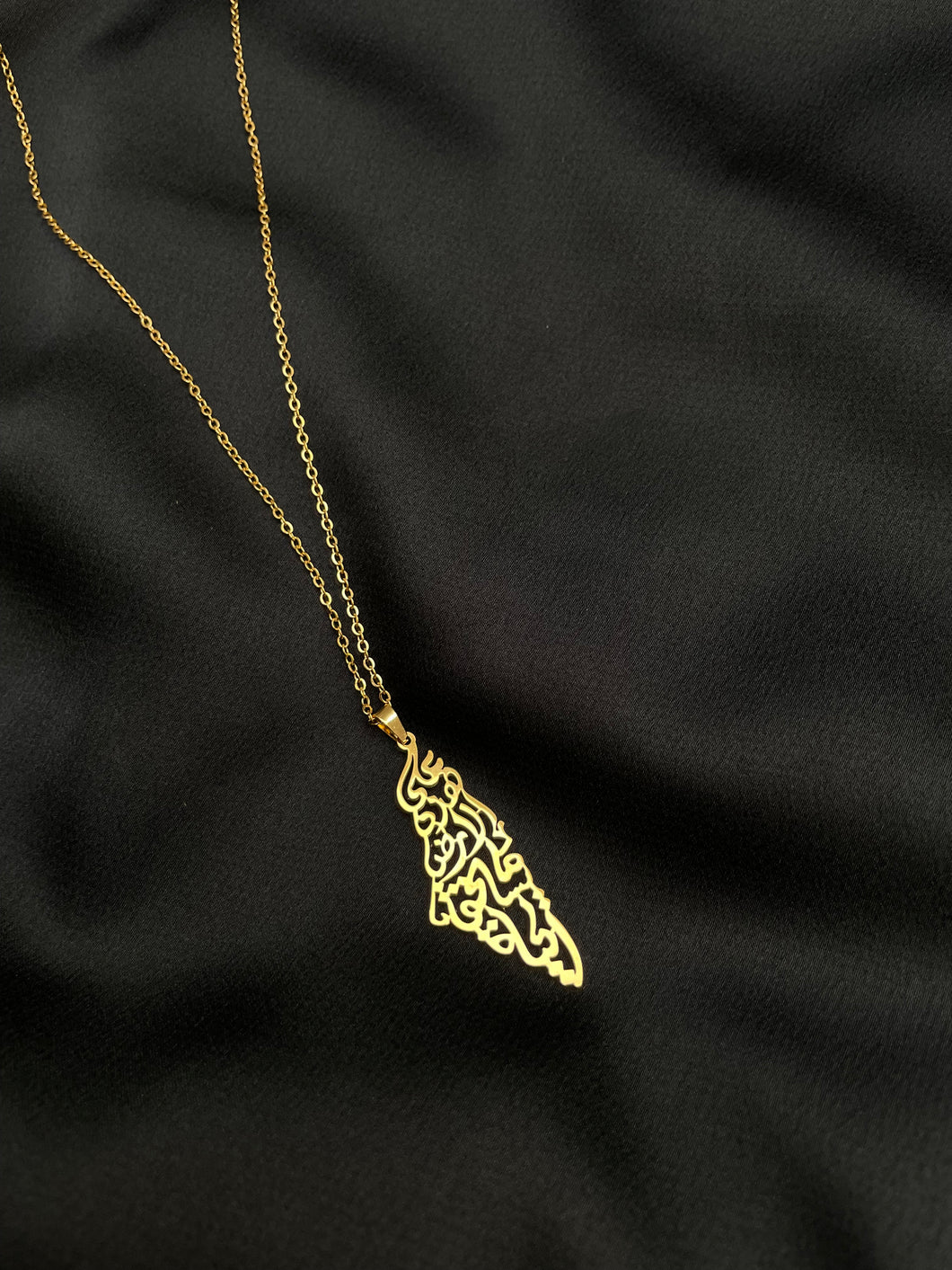 Palestine calligraphy necklace