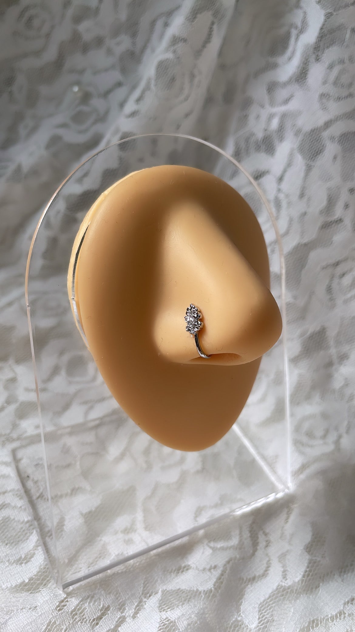 Reflection nose cuff silver